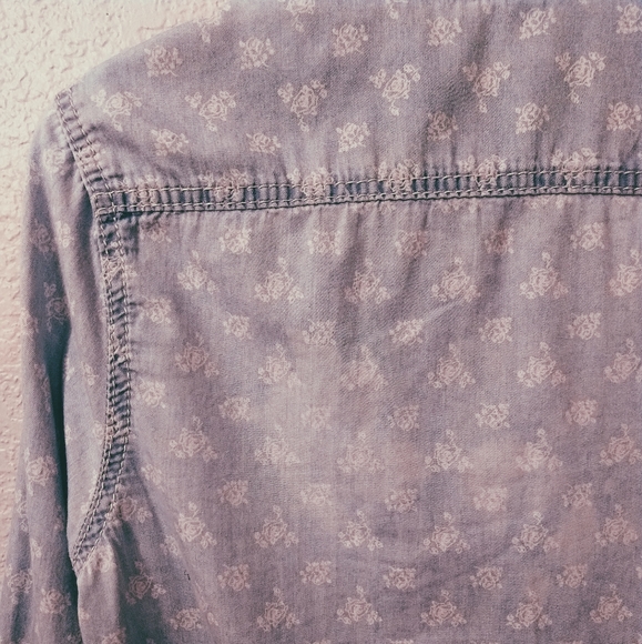 Seven floral denim button-up top - Picture 5 of 7